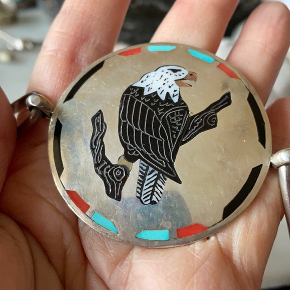 Vintage Native American Dale Edaakie Zuni Link Concho belt - Picture 3 of 16